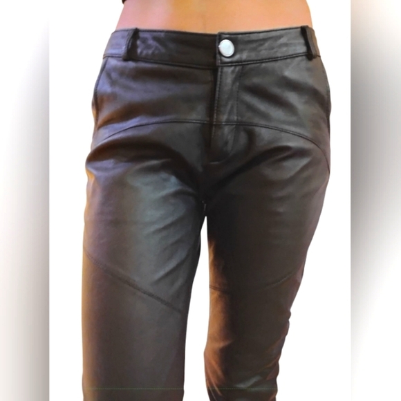 Wardrobe Staple | Woman's Fitted Leather Trouser - Picture 1 of 16